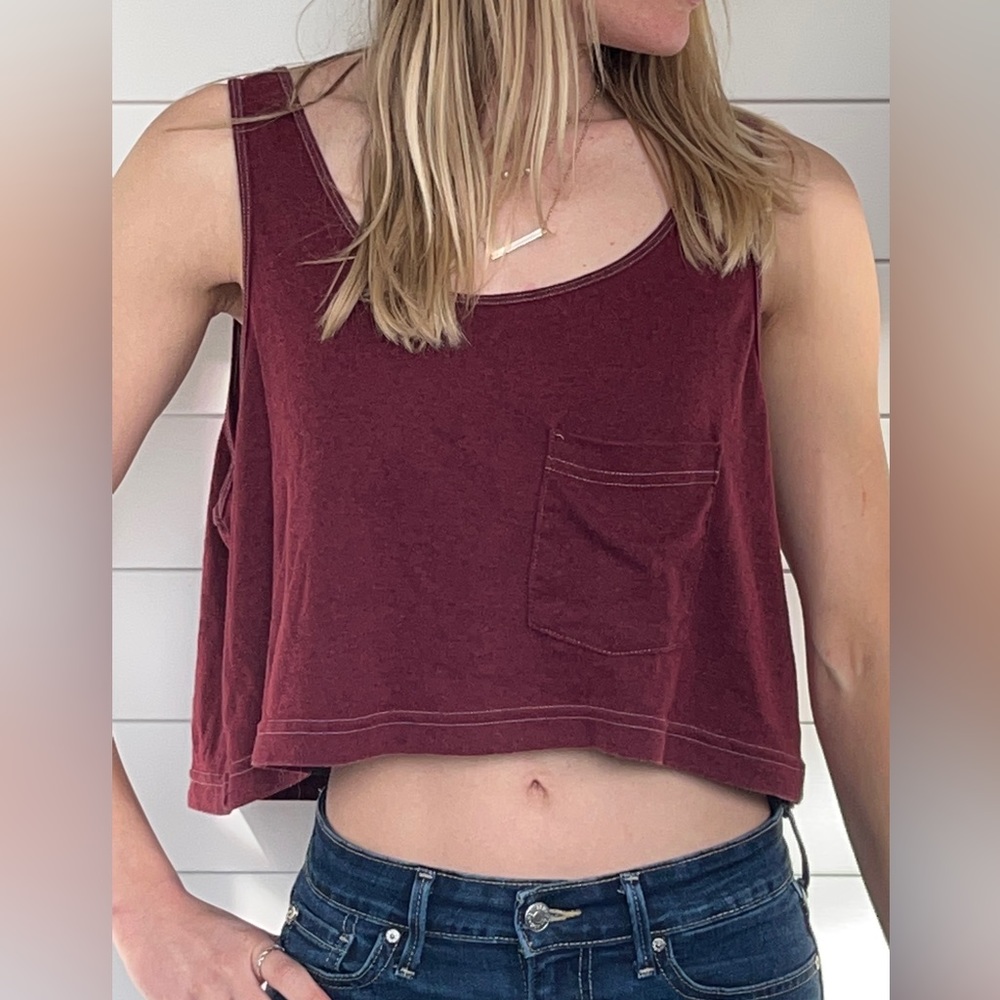 Maroon crop tank